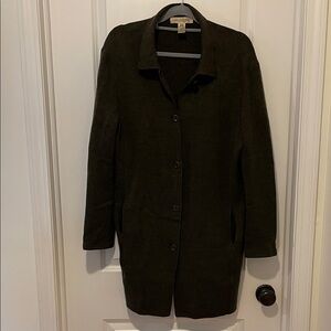 Jones New York 100% Merino wool long button down sweater